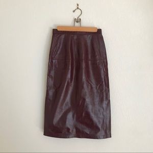 Vintage Wilson’s leather burgundy pencil skirt